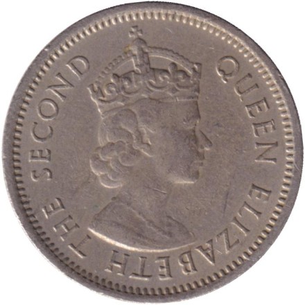 Монета 10 центов. 1962 год, Восточно-Карибские государства. Парусник.