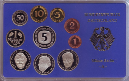 Набор монет ФРГ (10 шт.). 1996 год. (A), ФРГ. Пруф!