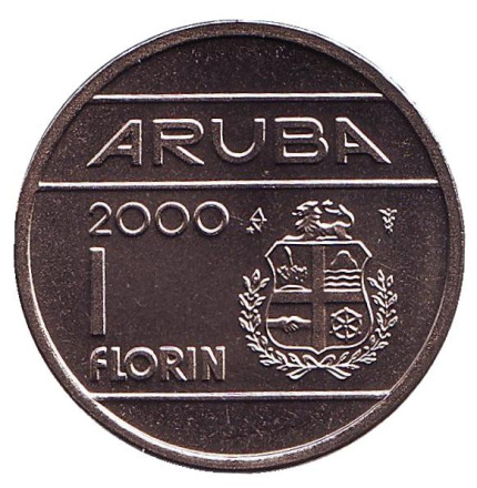Монета 1 флорин. 2000 год, Аруба. UNC.
