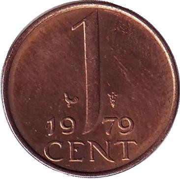 Монета 1 цент. 1979 год, Нидерланды. 