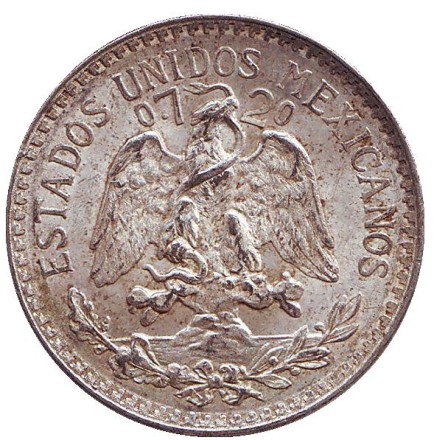 Монета 50 сентаво. 1943 год, Мексика. Монета 50 сентаво. 1943 год, Мексика.