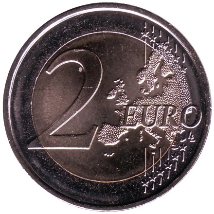 Монета 2 евро. 2020 год, Франция. 50 лет со дня смерти Шарля де Голля. Монета 2 евро. 2020 год, Франция. 50 лет со дня смерти Шарля де Голля.