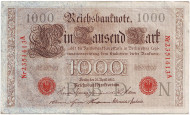 Рейхсбанкнота 1000 марок. 1910 год, Германская империя.