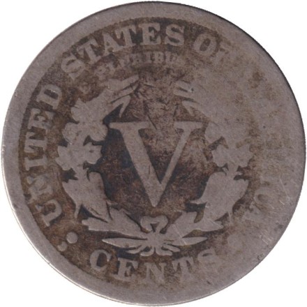 Монета 5 центов. 1912 год, США. (D). Монета 5 центов. 1912 год, США. (D).
