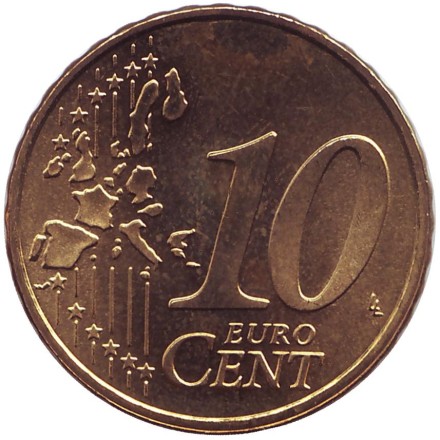 Монета 10 евроцентов. 2006 год, Нидерланды. Монета 10 евроцентов. 2006 год, Нидерланды.