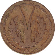 Монета 5 франков. 1985 год, Западные Африканские Штаты. Монета 5 франков. 1985 год, Западные Африканские Штаты.