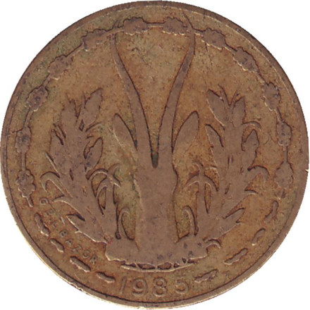 Монета 5 франков. 1985 год, Западные Африканские Штаты.