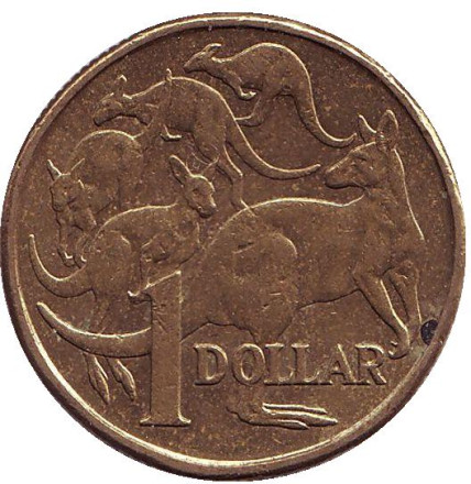 Монета 1 доллар. 2008 год, Австралия. Кенгуру.