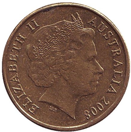 Монета 1 доллар. 2008 год, Австралия. Кенгуру.