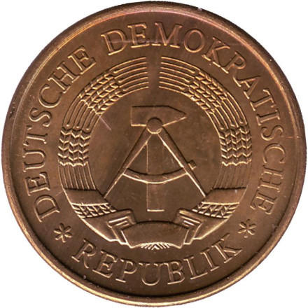 Монета 20 пфеннигов. 1989 год, ГДР. Монета 20 пфеннигов. 1989 год, ГДР.