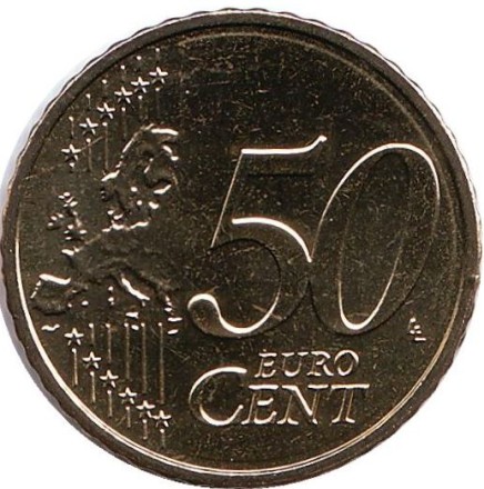 Монета 50 центов. 2018 год, Люксембург. Монета 50 центов. 2018 год, Люксембург.