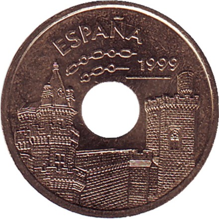 Монета 25 песет. 1999 год, Испания. Наварра. Монета 25 песет. 1999 год, Испания. Наварра.