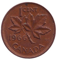 Монета 1 цент. 1966 год, Канада. Монета 1 цент. 1966 год, Канада.