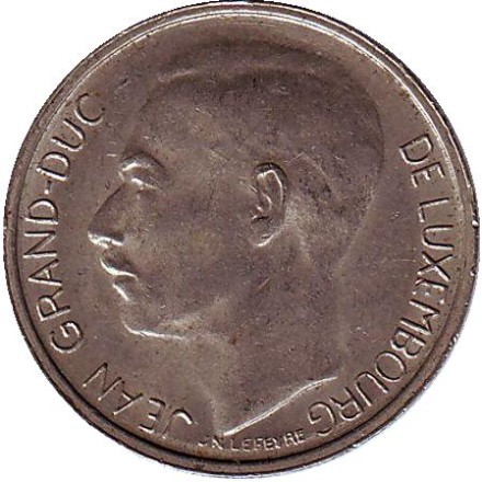 Монета 1 франк. 1972 год, Люксембург.