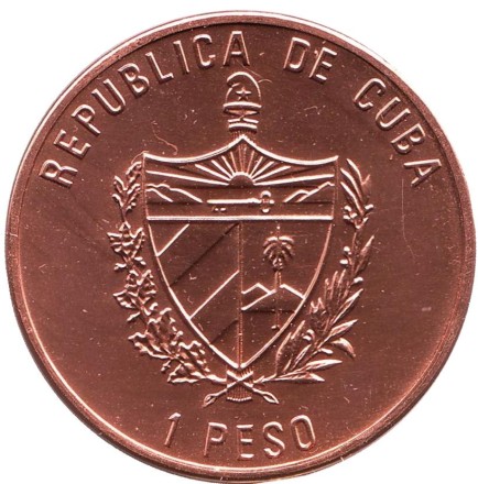 Монета 1 песо. 1988 год, Куба. (Медь). Дирижабль. (Цеппелин). Транспорт Кубы. Монета 1 песо. 1988 год, Куба. (Медь). Дирижабль. (Цеппелин). Транспорт Кубы.