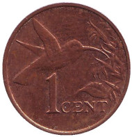 Монета 1 цент. 2002 год, Тринидад и Тобаго. Колибри. Монета 1 цент. 2002 год, Тринидад и Тобаго. Колибри.