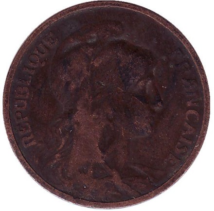 Монета 5 сантимов. 1910 год, Франция. Монета 5 сантимов. 1910 год, Франция.