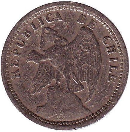 Монета 20 сентаво. 1932 год, Чили.