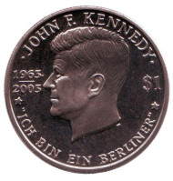 Монета 1 доллар. 2003 год, Британские Виргинские острова. 40 лет со дня убийства Кеннеди. Монета 1 доллар. 2003 год, Британские Виргинские острова. 40 лет со дня убийства Кеннеди.