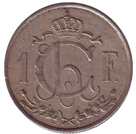 Монета 1 франк. 1946 год, Люксембург.