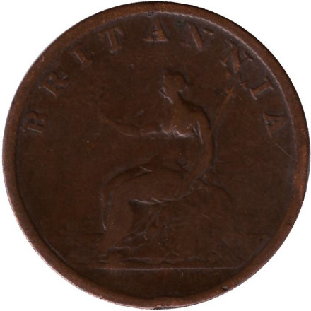 Монета 1/2 пенни. 1807 год, Великобритания. Георг III.