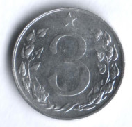 Монета 3 геллера. 1954 год, Чехословакия. Монета 3 геллера. 1954 год, Чехословакия.