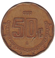 Монета 50 сентаво. 1997 год, Мексика. Монета 50 сентаво. 1997 год, Мексика.