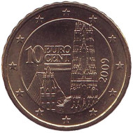 Монета 10 центов. 2009 год, Австрия. Монета 10 центов. 2009 год, Австрия.