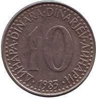 Монета 10 динаров. 1983 год, Югославия. Монета 10 динаров. 1983 год, Югославия.