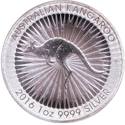 Монета 1 доллар. 2016 год, Австралия. (Серебро) Кенгуру.