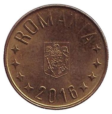 Монета 1 бан. 2016 год, Румыния. Из обращения.