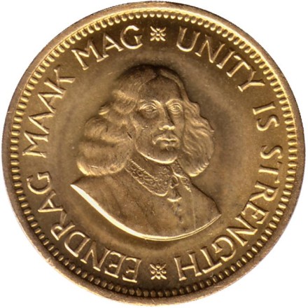 Монета 1/2 цента. 1964 год, ЮАР. Воробьи. UNC.