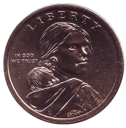 Монета 1 доллар, 2019 год (D), США. Сакагавея. Индейцы в космической программе. Серия "Коренные американцы". Монета 1 доллар, 2019 год (D), США. Сакагавея. Индейцы в космической программе. Серия "Коренные американцы".