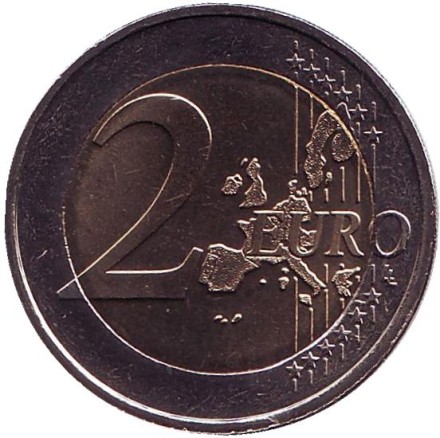 Монета 2 евро. 2002 год, Люксембург. Монета 2 евро. 2002 год, Люксембург.