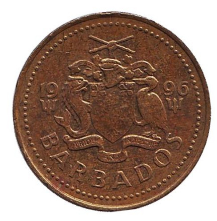 Монета 5 центов. 1996 год, Барбадос. Маяк. Монета 5 центов. 1996 год, Барбадос. Маяк.