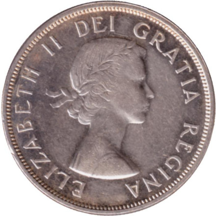 Монета 1 доллар. 1962 год, Канада. Каноэ. Монета 1 доллар. 1962 год, Канада. Каноэ.