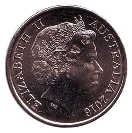 Монета 5 центов. 2016 год, Австралия. Ехидна.