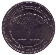 Монета 20 риалов. 2006 год, Йемен. Дерево. Монета 20 риалов. 2006 год, Йемен. Дерево.