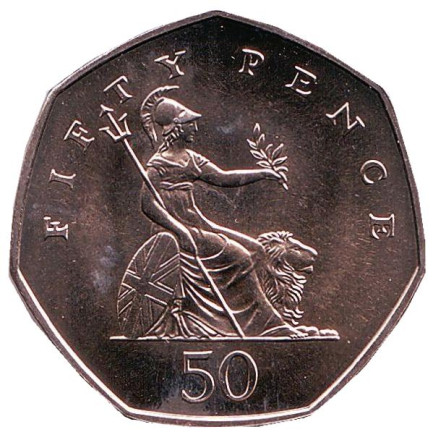 Монета 50 пенсов. 1999 год, Великобритания. BU.