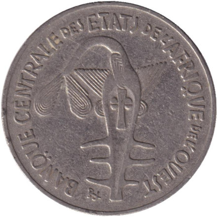 Монета 100 франков. 1989 год, Западные Африканские Штаты.