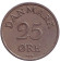 Монета 25 эре. 1950 год, Дания.