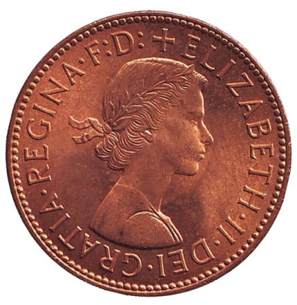 Монета 1/2 пенни. 1964 год, Великобритания. UNC. "Золотая лань". Монета 1/2 пенни. 1964 год, Великобритания. UNC. "Золотая лань".