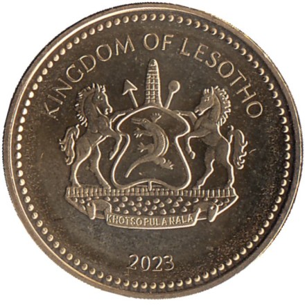 Монета 10 лисенте. 2023 год, Лесото. Ангорская коза. Монета 10 лисенте. 2023 год, Лесото. Ангорская коза.