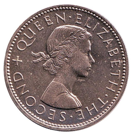 Монета 1 флорин. 1965 год, Новая Зеландия. UNC. Киви (птица). Монета 1 флорин. 1965 год, Новая Зеландия. UNC. Киви (птица).