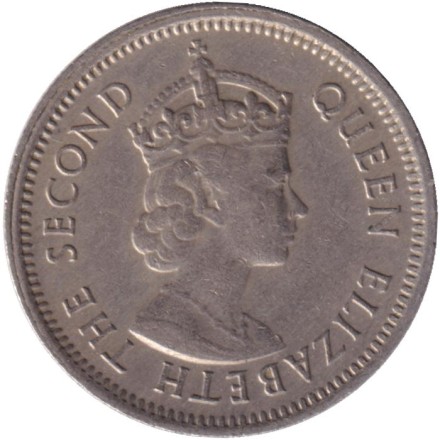 Монета 10 центов. 1964 год, Восточно-Карибские государства. Парусник.