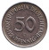 Монета 50 пфеннигов. 1992 год (F), ФРГ. Женщина, сажающая дуб. Монета 50 пфеннигов. 1992 год (F), ФРГ. Женщина, сажающая дуб.