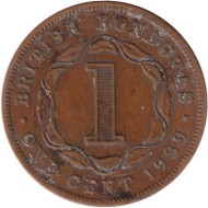 Монета 1 цент. 1939 год, Британский Гондурас (Белиз). Монета 1 цент. 1939 год, Британский Гондурас (Белиз).