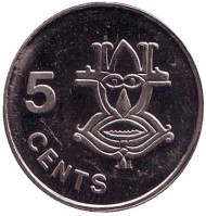 Монета 5 центов. 2005 год, Соломоновы острова. Ритуальная маска. Монета 5 центов. 2005 год, Соломоновы острова. Ритуальная маска.