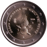 Монета 2 евро. 2020 год, Италия. Национальный корпус пожарных. Монета 2 евро. 2020 год, Италия. Национальный корпус пожарных.