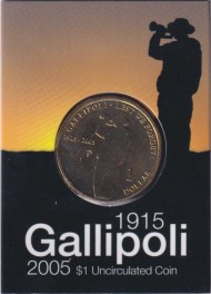 Монета 1 доллар. 2005 год, Австралия. 90 лет Дарданелльской операции. (S). В буклете. Монета 1 доллар. 2005 год, Австралия. 90 лет Дарданелльской операции. (S). В буклете.